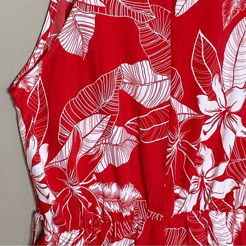 VICI Women’s Halter Floral Romper With Pockets Red Size Small Missing Waist Tie - Picture 16 of 16